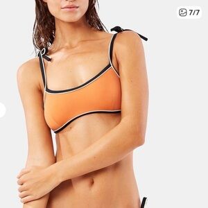 SOLID & STRIPED Poppy Bikini in Bronze with Black & White Ties